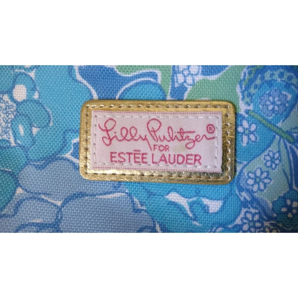 Lilly Pulitzer for Estee Lauder Cosmetic Bags Blue Floral Butterfly NWOT